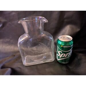 Vintage Blenko Double Spout Glass Carafe Water‎ Bottle Pitcher Decanter 8 Inch